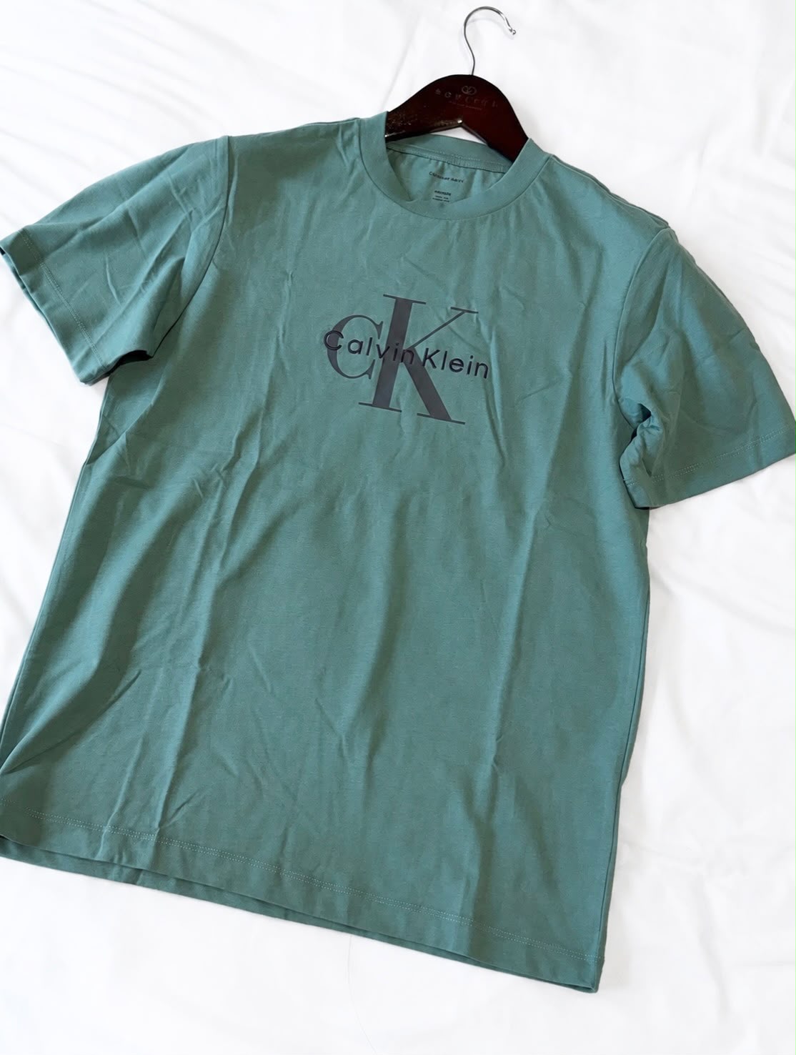 CK Monogram Embroidered Logo Tee in Tequila Blue