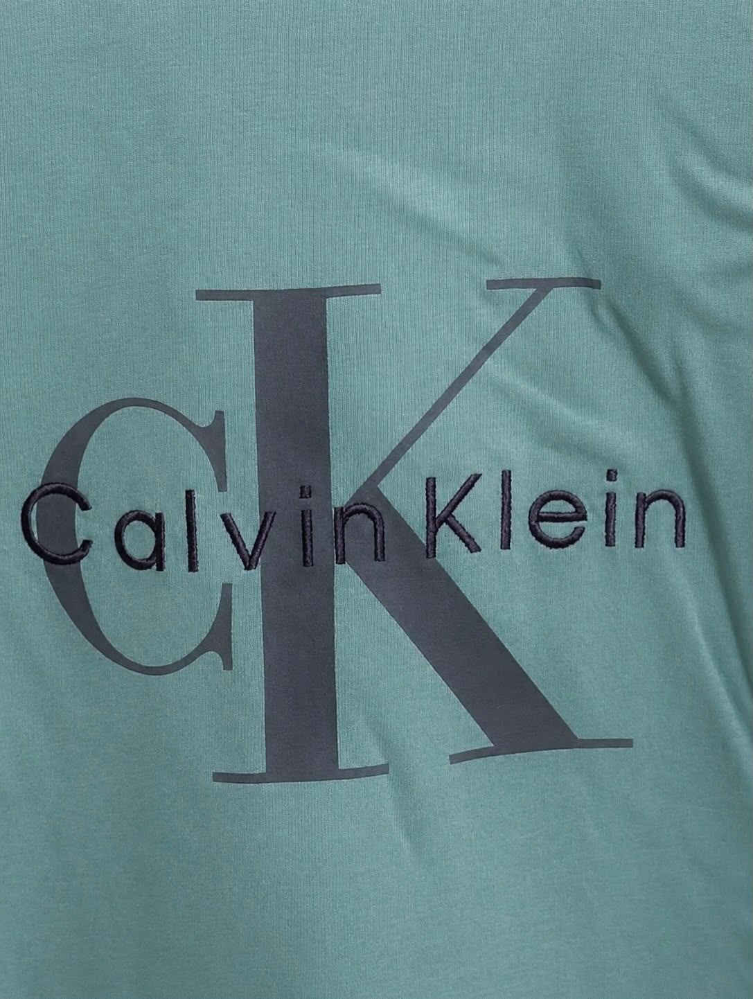 CK Monogram Embroidered Logo Tee in Tequila Blue