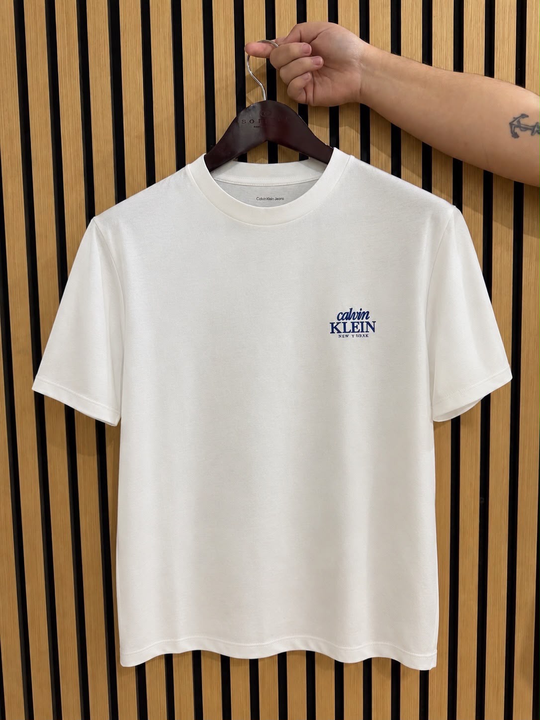 CK Embroidered Logo Graphic Boxy T-Shirt White
