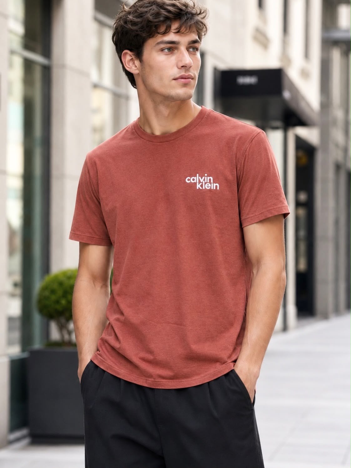 CK Graphic Tee Embroidered Mahogany XL