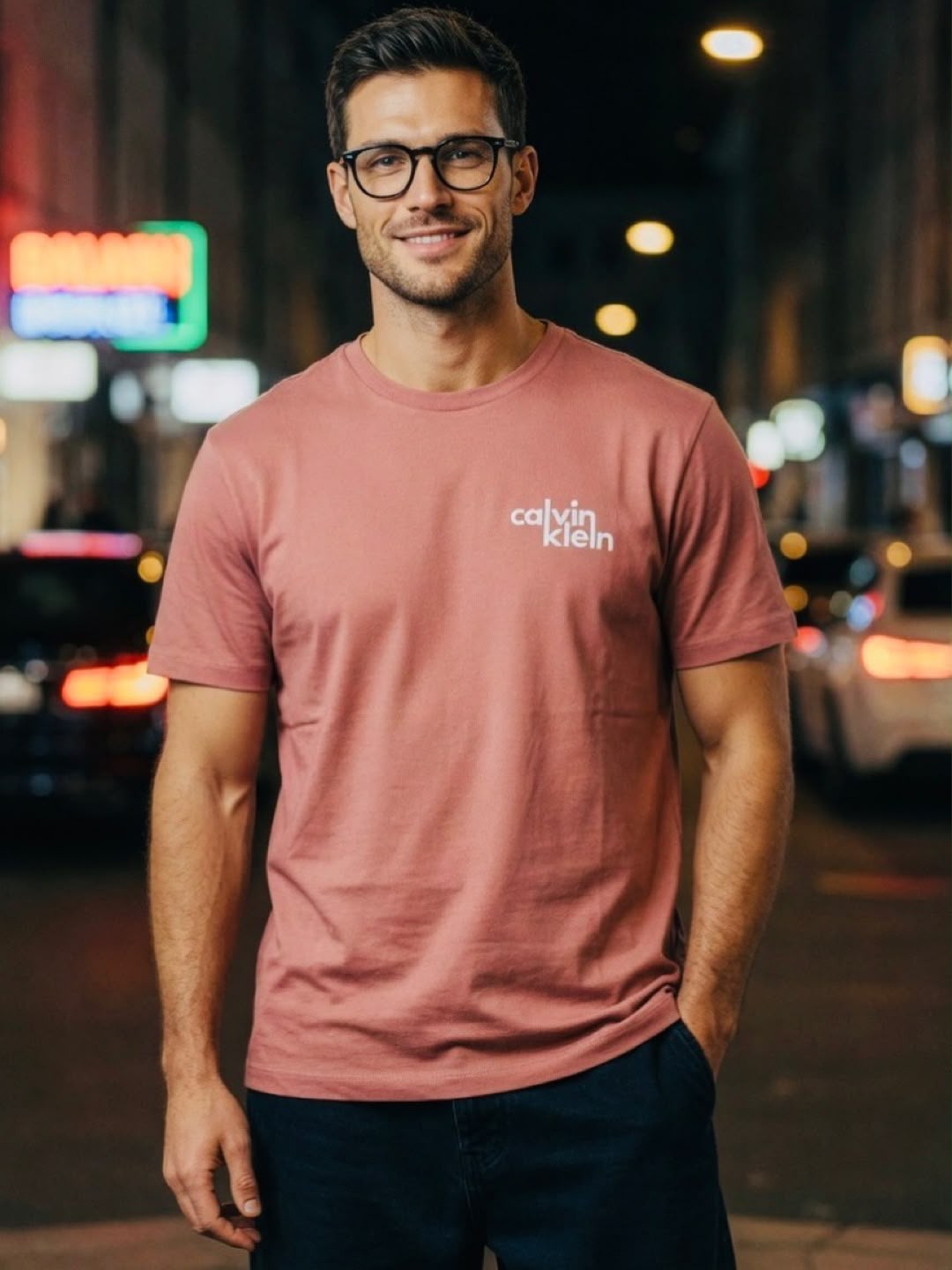 CK Graphic Tee Embroidered Mahogany XL