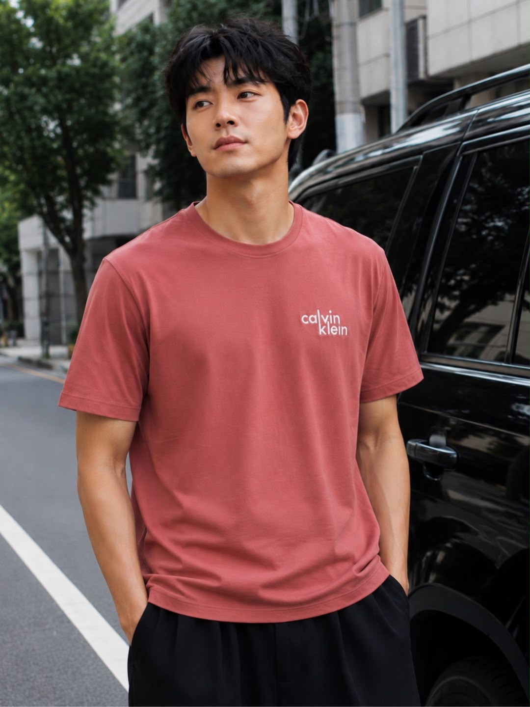 CK Graphic Tee Embroidered Mahogany XL
