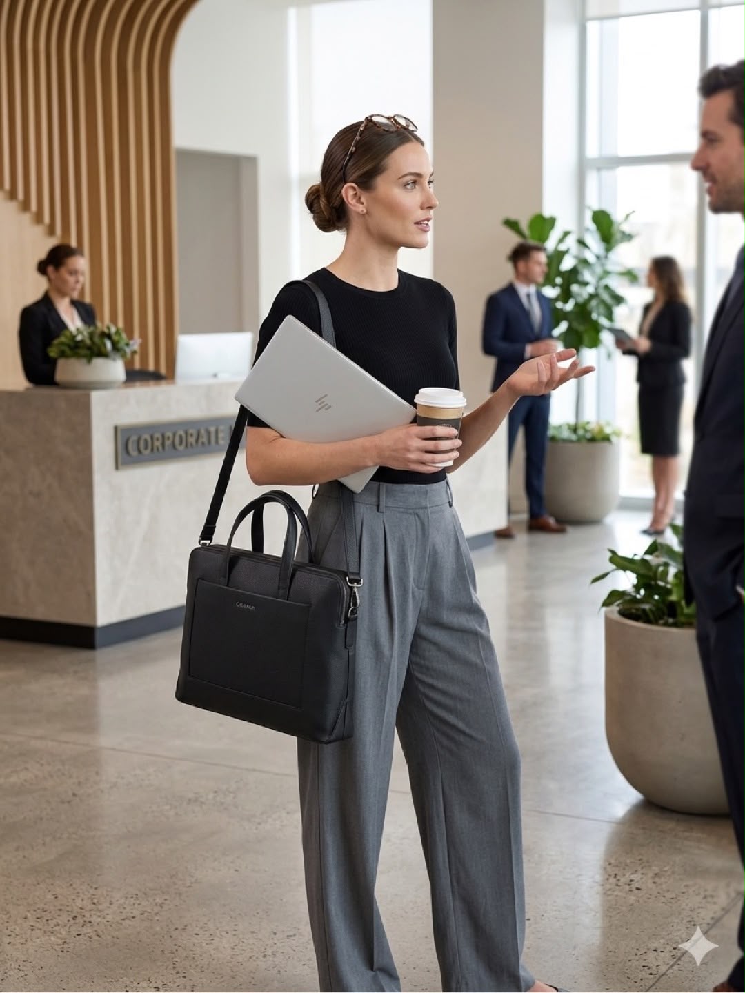 CK Diagonal Laptop Bag with Strap