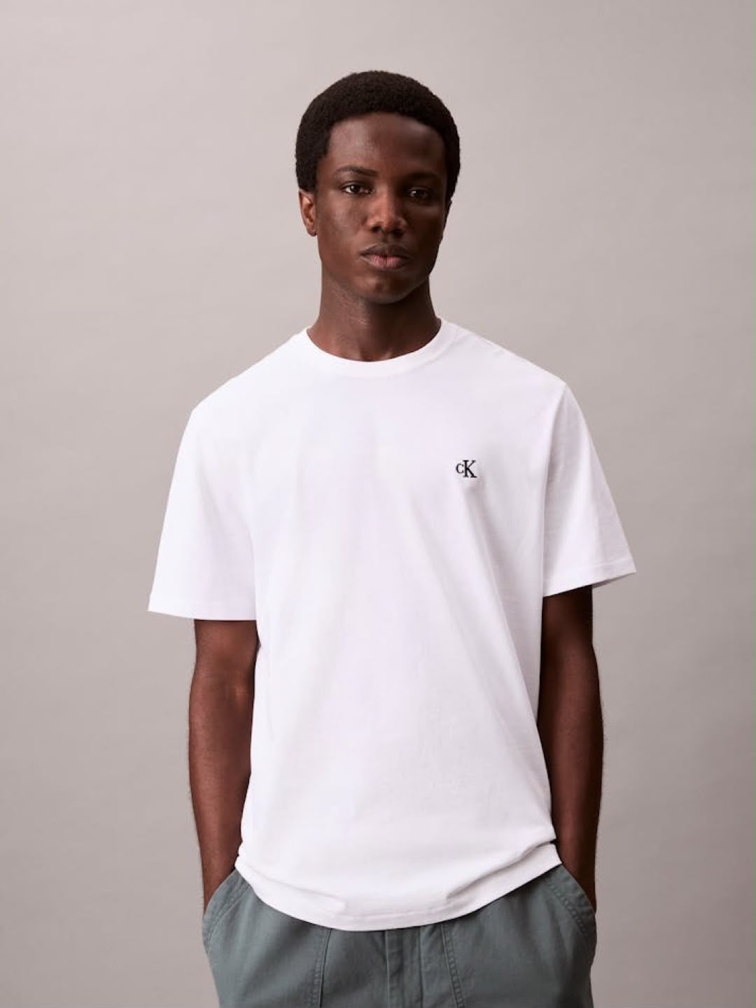 CK Embroidered Monogram Logo - Bright White 2XL