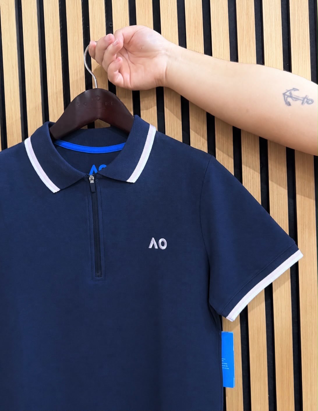 Australian Open Women Half-Zip Polo Shirt Navy - Med