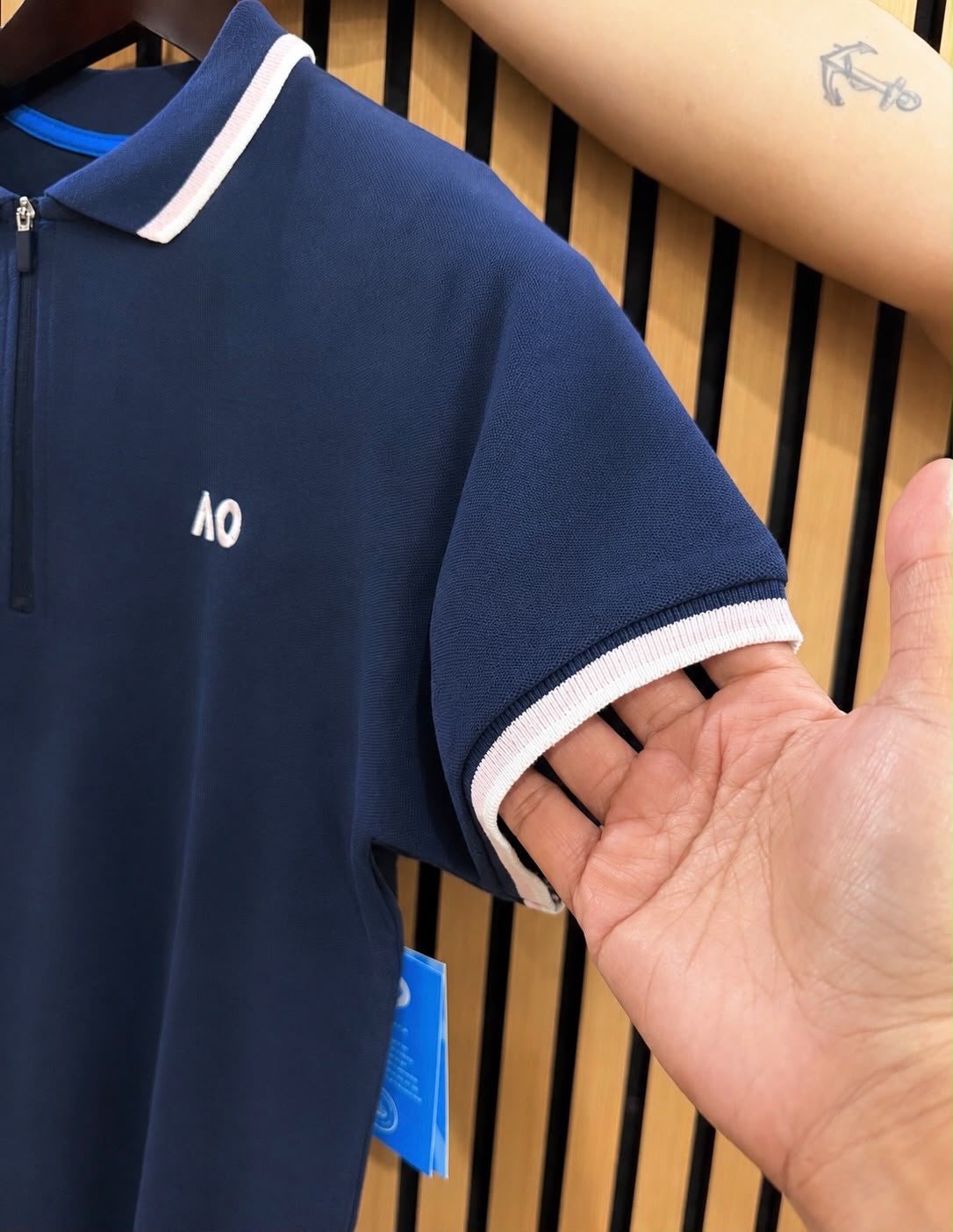 Australian Open Women Half-Zip Polo Shirt Navy - Med