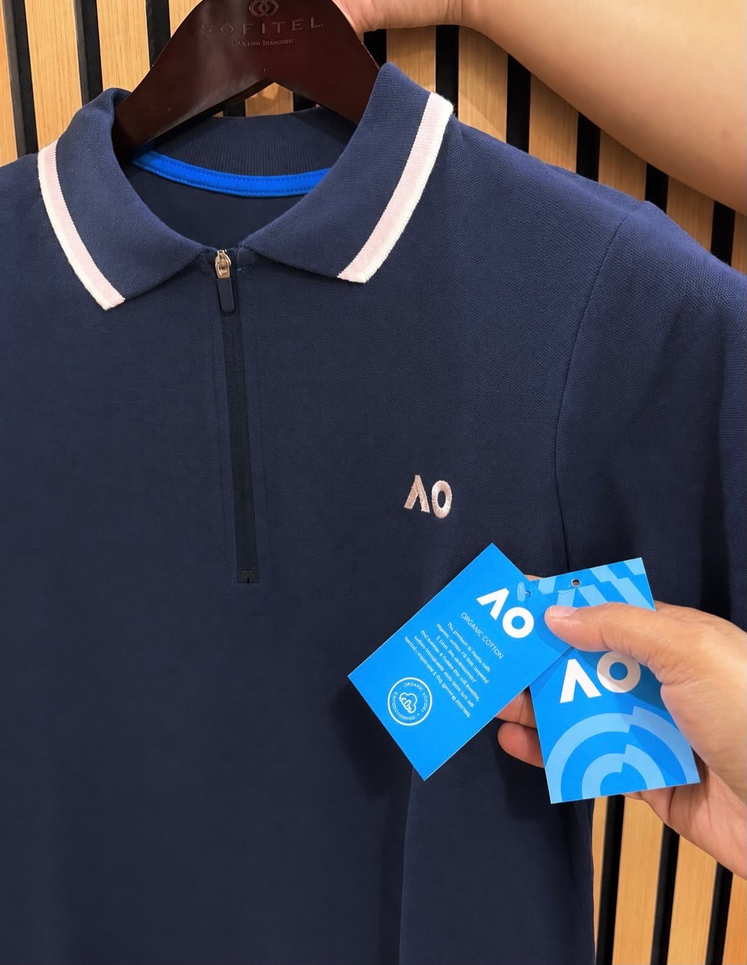 Australian Open Women Half-Zip Polo Shirt Navy - Med