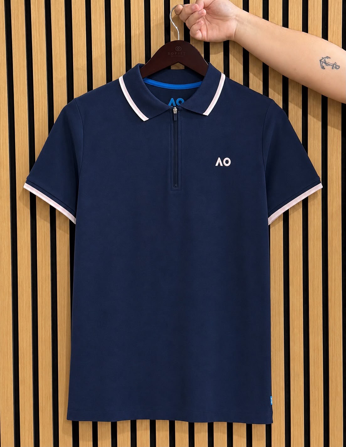 Australian Open Women Half-Zip Polo Shirt Navy - Med