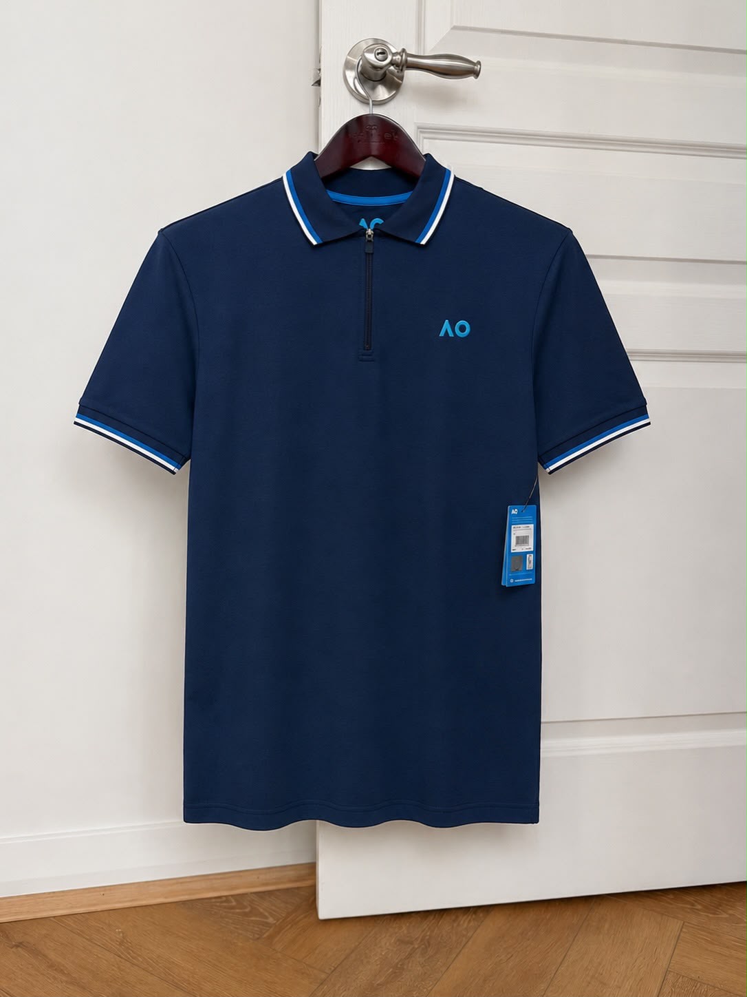 Australian Open Men Half-Zip Polo Shirt Navy - Small