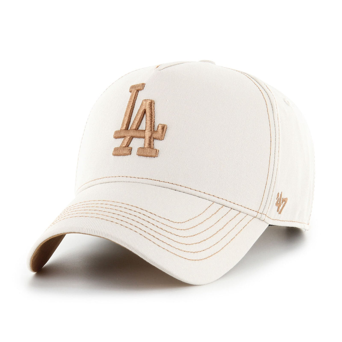 '47 Los Angeles Dodgers Bone/Camel Contrast Stitch 47 MVP DT