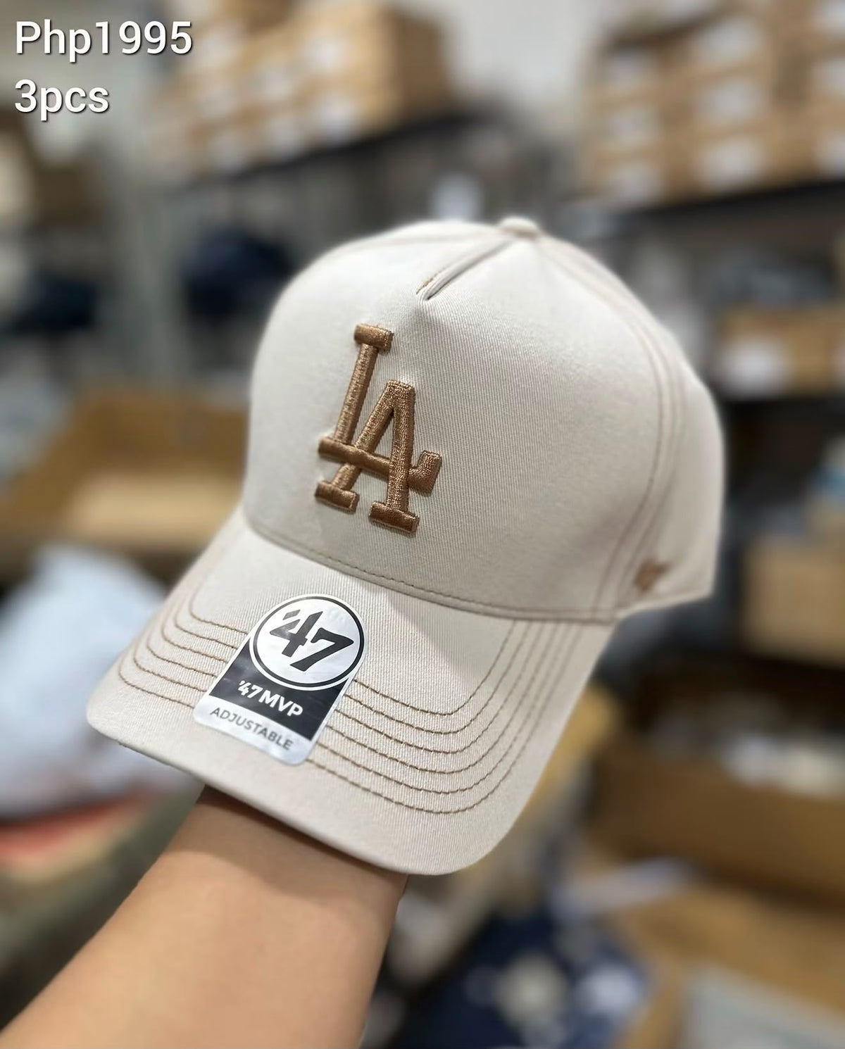 '47 Los Angeles Dodgers Bone/Camel Contrast Stitch 47 MVP DT