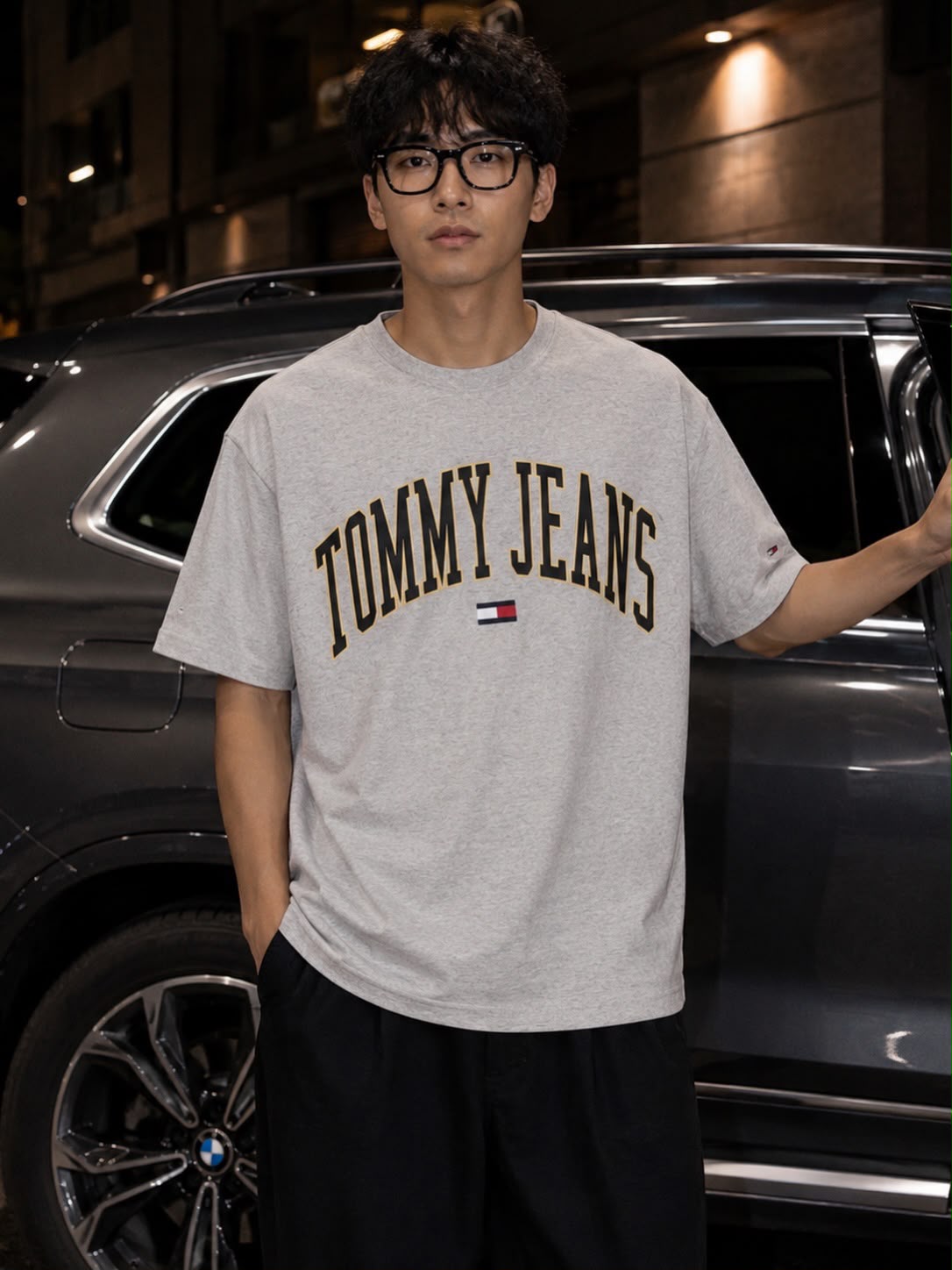 TH Men Arch Tee Classic Fit in Silver Grey Heather Large