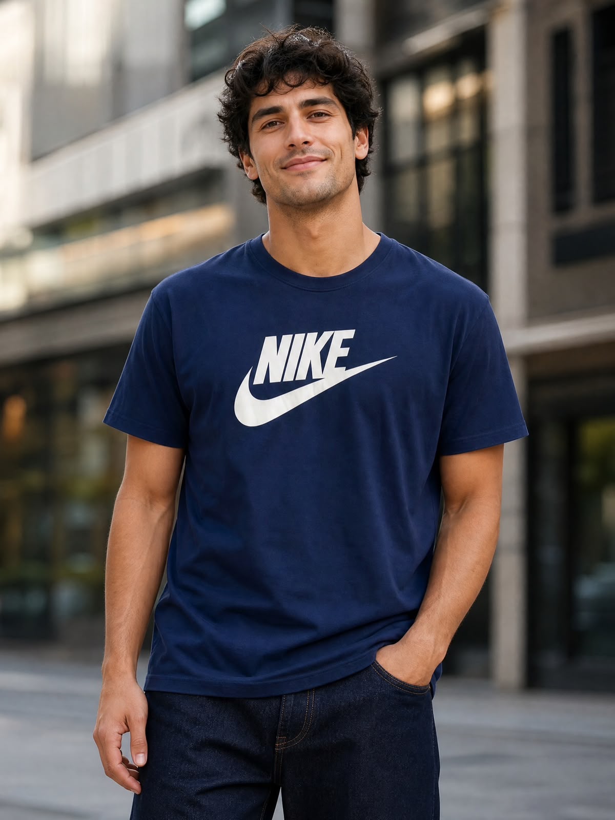 Nike Men's Futura Icon Tee Navy Blue - Medium