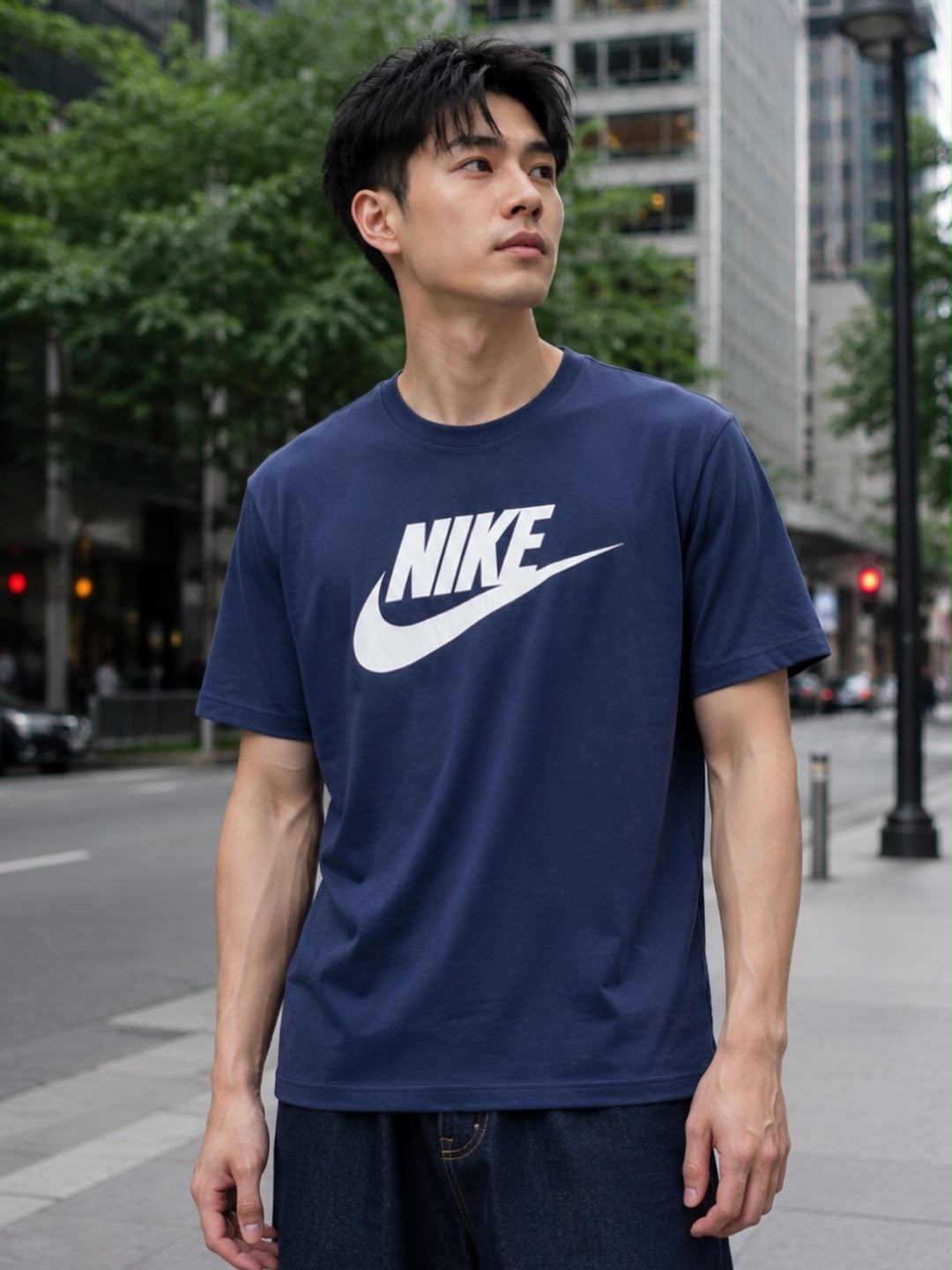 Nike Men's Futura Icon Tee Navy Blue - Medium
