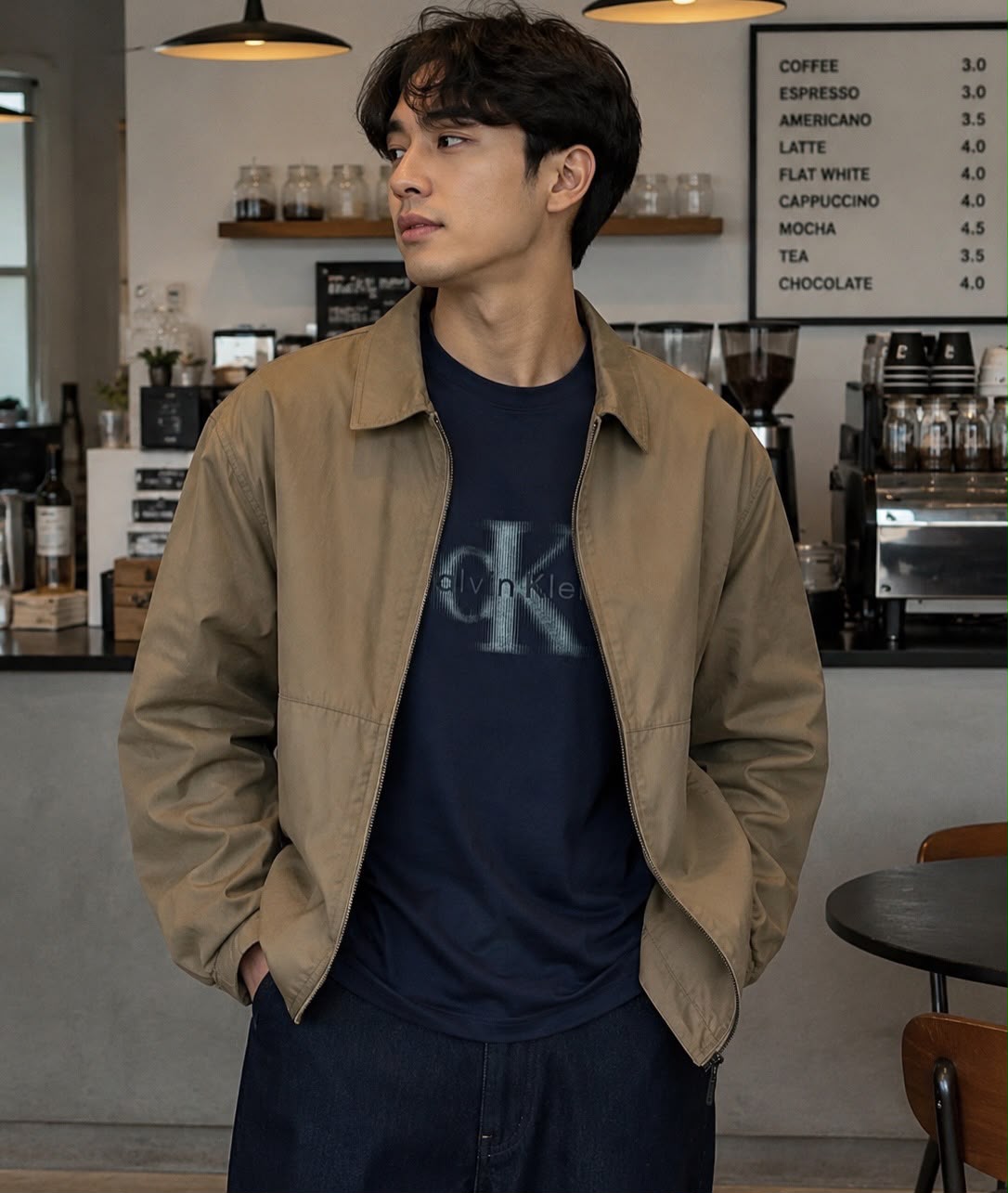 CK Fade Puff Graphic Crewneck Tee in Dark Sapphire Large