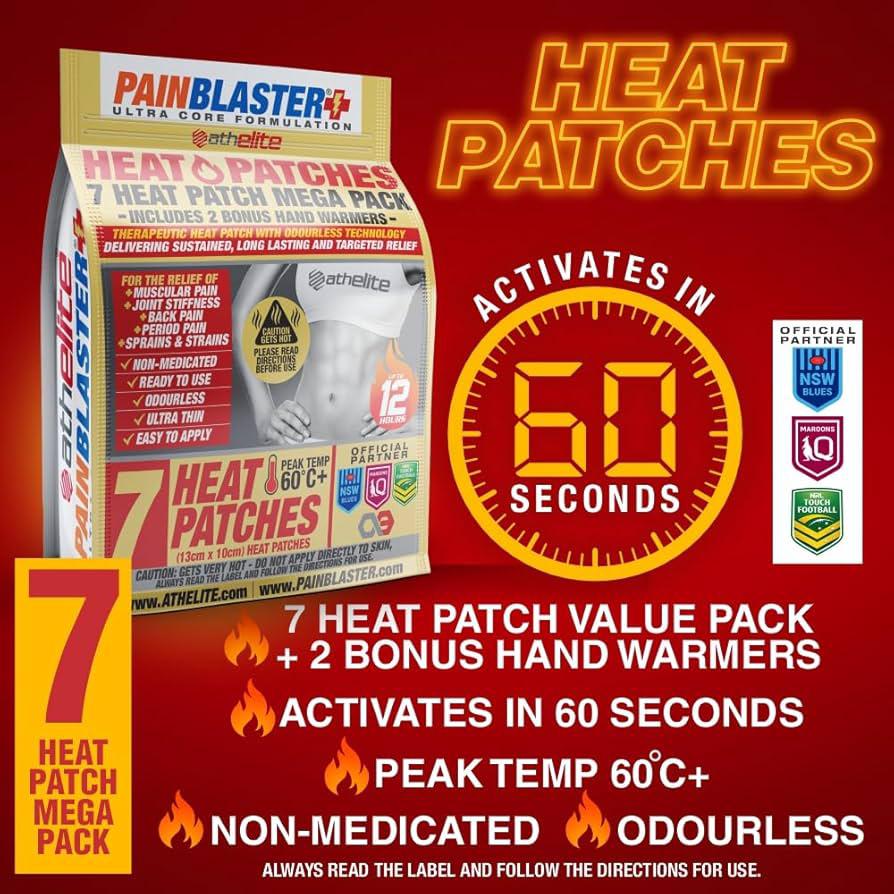 Athelite Powered By Pain Blaster Heat Patches 7 Pack