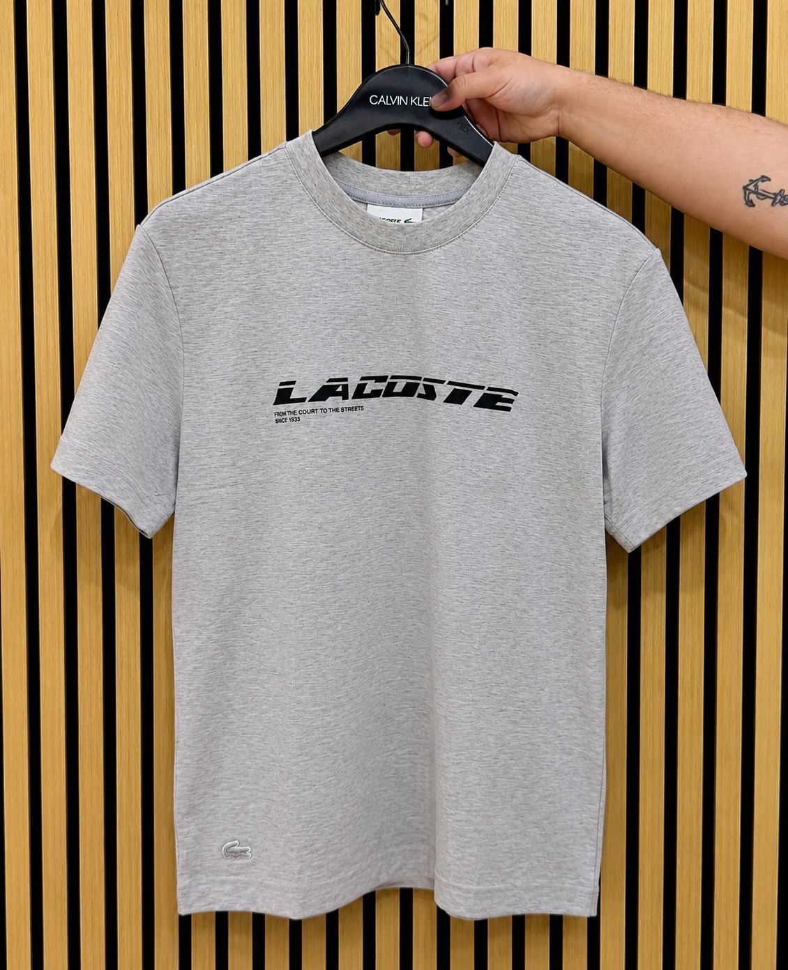Lacoste Men's Active Pique Tech T-Shirt Light Gray - LARGE