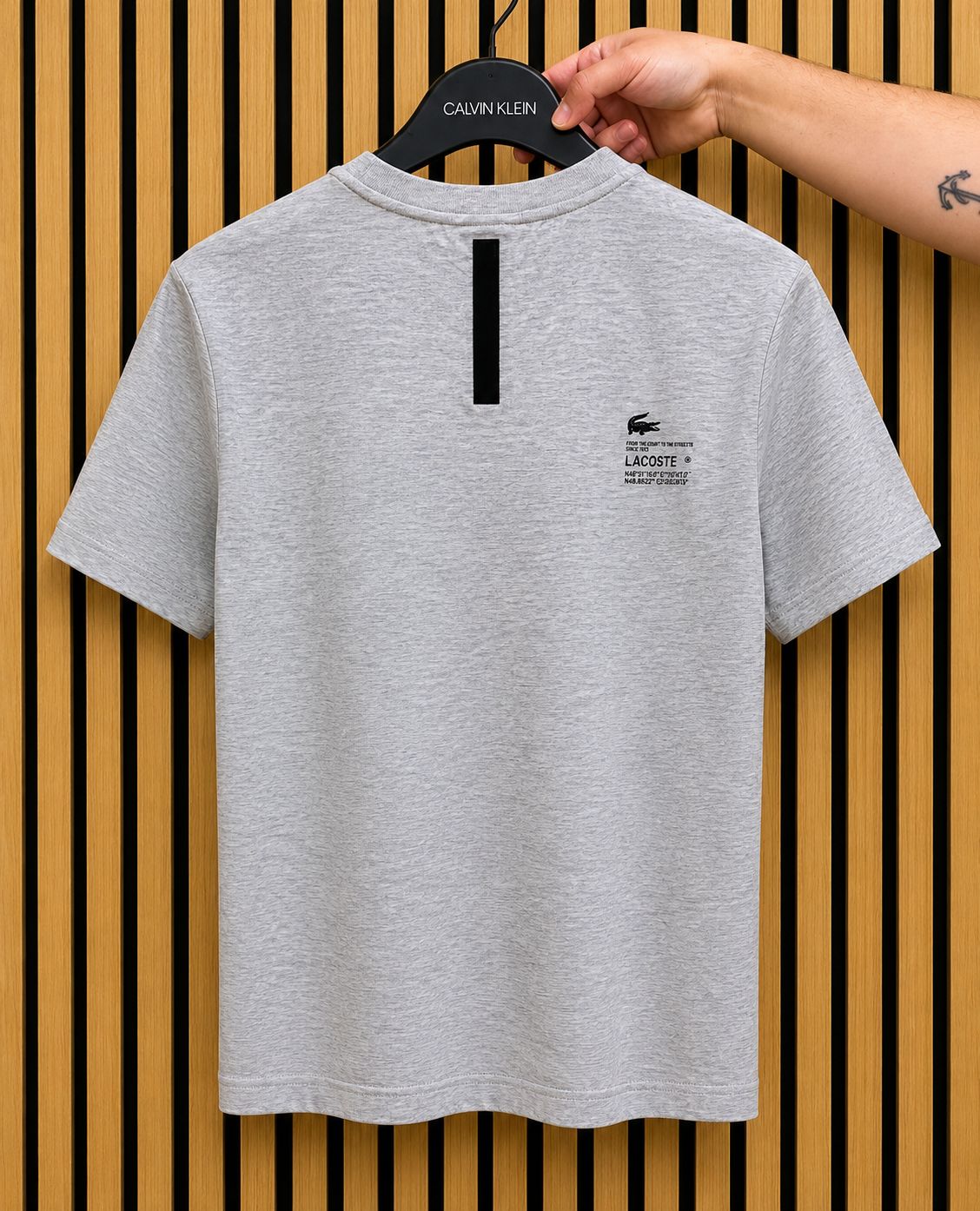 Lacoste Men's Active Pique Tech T-Shirt Light Gray - LARGE