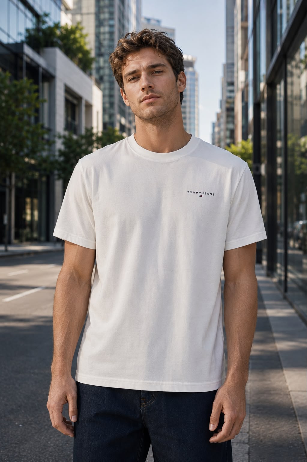 TH Linear Logo Slim Crew Neck T-Shirt
